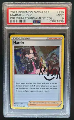 2019-2023 Pokemon SWSH Black Star Promos Marnie #SWSH120 PSA 9 - Image 1