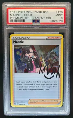 2019-2023 Pokemon SWSH Black Star Promos Marnie #SWSH120 PSA 9 - Image 1