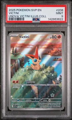 2025 POKEMON SVP EN-SV BLACK STAR PROMO #208 VICTINI PSA 9 - Image 1