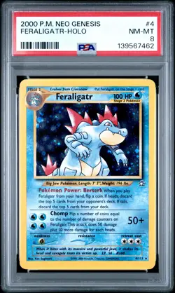 2000 POKEMON NEO GENESIS #4 FERALIGATR-HOLO PSA 8 - Image 1
