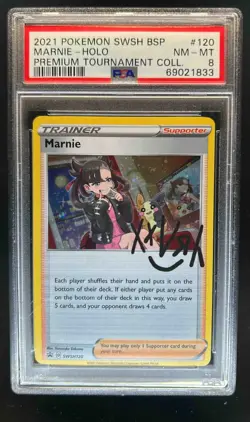 2019-2023 Pokemon SWSH Black Star Promos Marnie #SWSH120 PSA 8 - Image 1