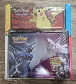 Pokemon Pencil Case/Treasure Chest 2 Tin Set - 7 packs + More! Factory Sealed - Image 1
