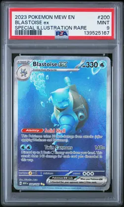 2023 POKEMON MEW EN-151 SPECIAL ILLUSTRATION RARE #200 BLASTOISE EX PSA 9 - Image 1