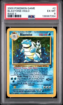 2000 POKEMON BASE SET 2 #2 BLASTOISE-HOLO PSA 6 - Image 1