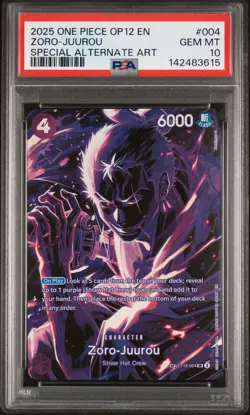 2025 ONE PIECE LEGACY OF THE MASTER SPECIAL ALT ART #004 ZORO-JUUROU PSA 10 - Image 1
