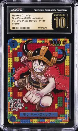 2025 ONE PIECE JPN PC: ONE PIECE DAY '25 PROMO MONKEY D. LUFFY CGC 10 PRISTINE - Image 1