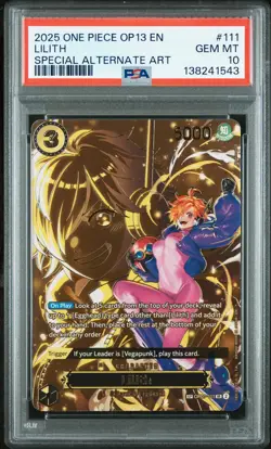 2025 ONE PIECE OP13-CARRYING ON HIS WILL SPECIAL ALTERNATE ART LILITH PSA 10 - Image 1