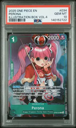 2025 ONE PIECE PROMOS ILLUSTRATION BOX VOL.4 #034 PERONA PSA 10 - Image 1