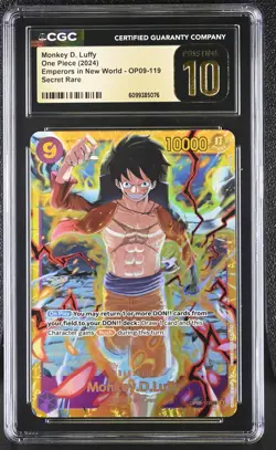 2024 ONE PIECE EMPERORS IN NEW WORLD MONKEY D LUFFY OP09-119 SEC CGC 10 PRISTINE - Image 1