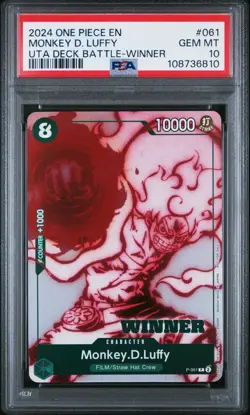 PSA 10 MONKEY D. LUFFY 061 2024 ONE PIECE PROMOS | UTA DECK BATTLE-WINNER - Image 1