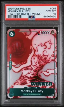 PSA 10 MONKEY D. LUFFY 061 2024 ONE PIECE PROMOS | UTA DECK BATTLE-WINNER - Image 1