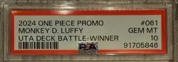 2024 MONKEY D. LUFFY ONE PIECE PROMOS #061 UTA DECK BATTLE-WINNER PSA 10 - Image 3