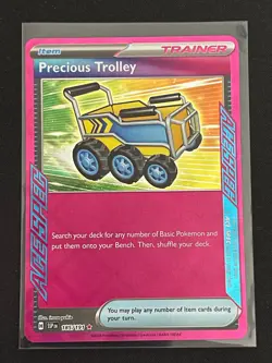 Pokemon TCG Surging Sparks Precious Trolley Ace Spec Rare Holo Card 185/191 - Image 1