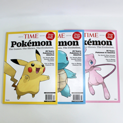 Pokemon Time Magazine 2024 Set of 3 Special Edition Pikachu, Mew & Squirtle - Image 1