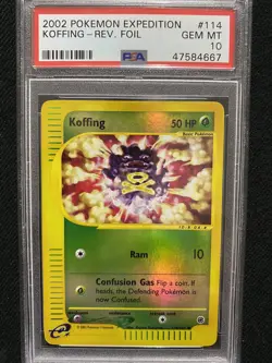 2002 Pokemon Expedition Koffing Reverse Foil 114/165 PSA 10 Gem Mint - Image 1