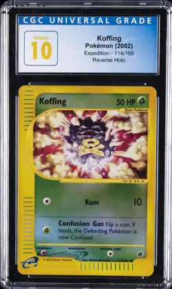 2002 POKEMON EXPEDITION REVERSE HOLO #114 KOFFING CGC 10 PRISTINE - Image 1