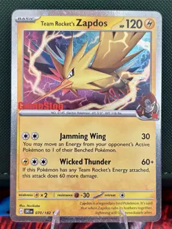 Pokemon TCG Team Rocket's Zapdos Gamestop Promo Stamped SV10 Destined Rivals - Image 1