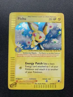 Pokemon Pichu 22/165 Holo Rare Expedition E-Reader Card MP / HP Swirl(s) 💫 - Image 1