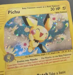 Pokemon Pichu 22/165 Holo Rare Expedition E-Reader Card MP / HP Swirl(s) 💫 - Image 3