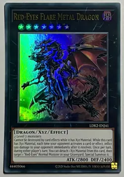 Red-Eyes Flame Metal Dragon LDK2-ENJ41 (NM) Ultra Rare Unlimited YuGiOh! Card - Image 1