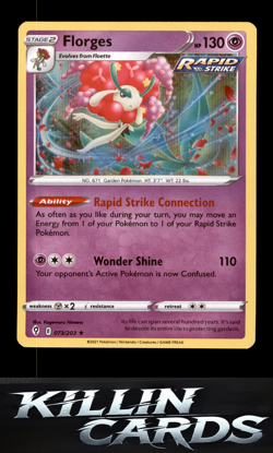 Florges 073/203 Holo Rare SWSH07: Evolving Skies Pokemon Card NM - Image 1