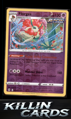 Reverse Holofoil Florges 073/203 Pokemon Holo Rare SWSH07: Evolving Skies Card N - Image 1