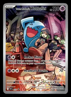 Team Rocket's Wobbuffet SVP 203 Illustration Rare Black Star Promo Pokemon Card - Image 1