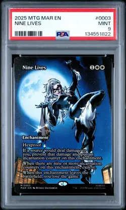2025 MTG MARVEL'S SPIDER-MAN: SOURCE MATERIAL #0003 NINE LIVES PSA 9 - Image 1