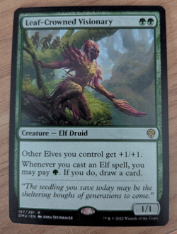 MTG Leaf-Crowned Visionary, Dominaria United NM - Image 1