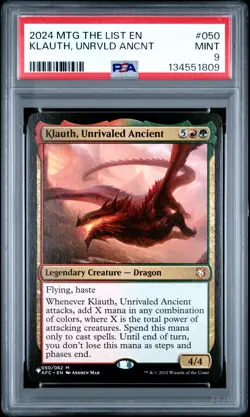 2024 MAGIC: THE GATHERING THE LIST #050 KLAUTH, UNRIVALED ANCIENT PSA 9 - Image 1