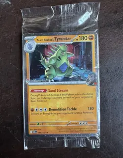 Team Rocket's Tyranitar 096/182 Pokemon Center Exclusive Stamped Sealed Promo - Image 1
