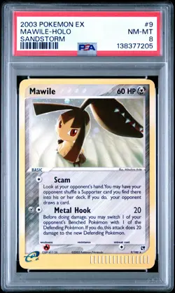 2003 POKEMON EX SANDSTORM #9 MAWILE-HOLO PSA 8 - Image 1