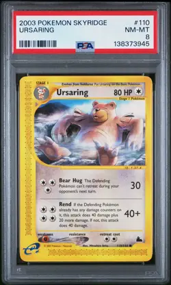 2003 POKEMON SKYRIDGE #110 URSARING PSA 8 - Image 1