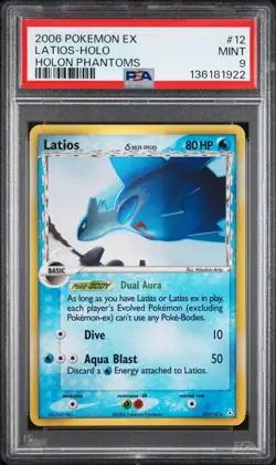 2006 POKEMON EX HOLON PHANTOMS #12 LATIOS-HOLO PSA 9 - Image 1