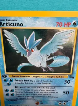 Pokemon TCG 1999 Fossil Articuno 1st Edition Holo 2/62 - LP/MP - Image 3