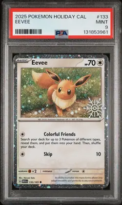 2025 POKEMON HOLIDAY CALENDAR #133 EEVEE PSA 9 - Image 1