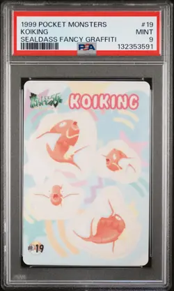 1999 POCKET MONSTERS SEALDASS FANCY GRAFFITI #19 KOIKING PSA 9 - Image 1