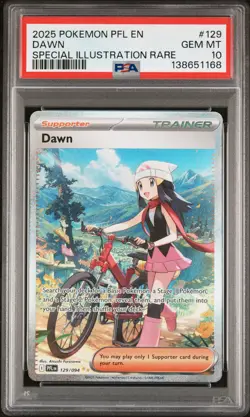 2025 POKEMON PFL EN-PHANTASMAL FLAMES SPECIAL ILLUSTRATION RARE #129 DAWN PSA 10 - Image 1