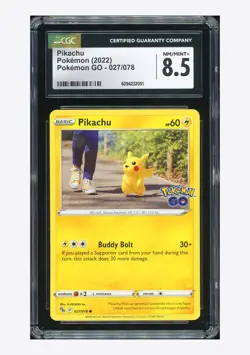 Pokemon CGC 8.5 Pikachu C 2022 027/078 Pokemon Go English - Image 1