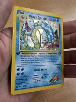 Pokemon Gym Challenge Misty's Gyarados Holo Rare Card 13/132 1st Edition SWIRL - Image 2