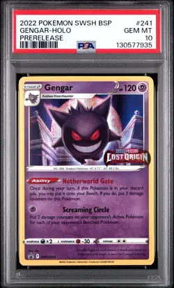 PSA 10 2022 POKEMON SWSH BLACK STAR PROMO PRERELEASE #241 GENGAR-HOLO - Image 1