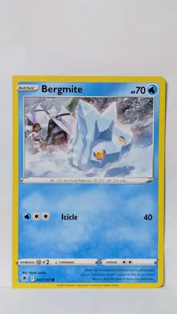 2 Corner Square Cut - Bergmite 047/189 - Error Misprint - Pokemon TCG - Astral - Image 1