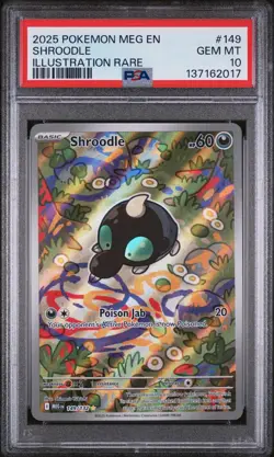 2025 POKEMON MEG EN-MEGA EVOLUTION ILLUSTRATION RARE #149 SHROODLE PSA 10 - Image 1