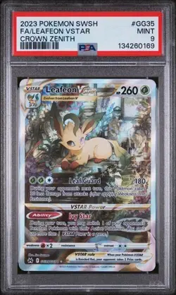 2023 POKEMON SWSH CROWN ZENITH #GG35 FA/LEAFEON VSTAR CROWN ZENITH - PSA 9 - Image 1