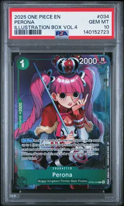 2025 ONE PIECE PROMOS ILLUSTRATION BOX VOL.4 #034 PERONA PSA 10 - Image 1
