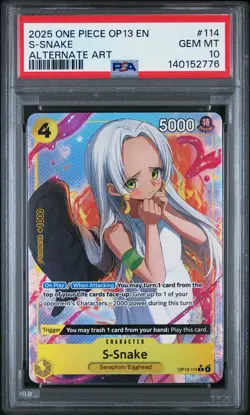 2025 ONE PIECE OP13-CARRYING ON HIS WILL ALTERNATE ART #114 S-SNAKE PSA 10 - Image 1