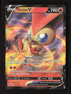 Victini V Ultra Rare Holo SWSH01: Sword & Shield Base Set 025/202 NM Pokemon TCG - Image 1