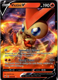 Victini V 025/202 SWSH01: Sword & Shield Base Set Holo Pokemon TCG NM - Image 1