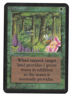 ALPHA WILD GROWTH sp lp 1993 Magic The Gathering green common - Image 1