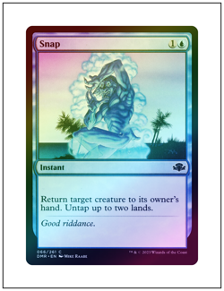 1x Snap, Foil, Dominaria Remastered, Magic the Gathering MTG NM - Image 1